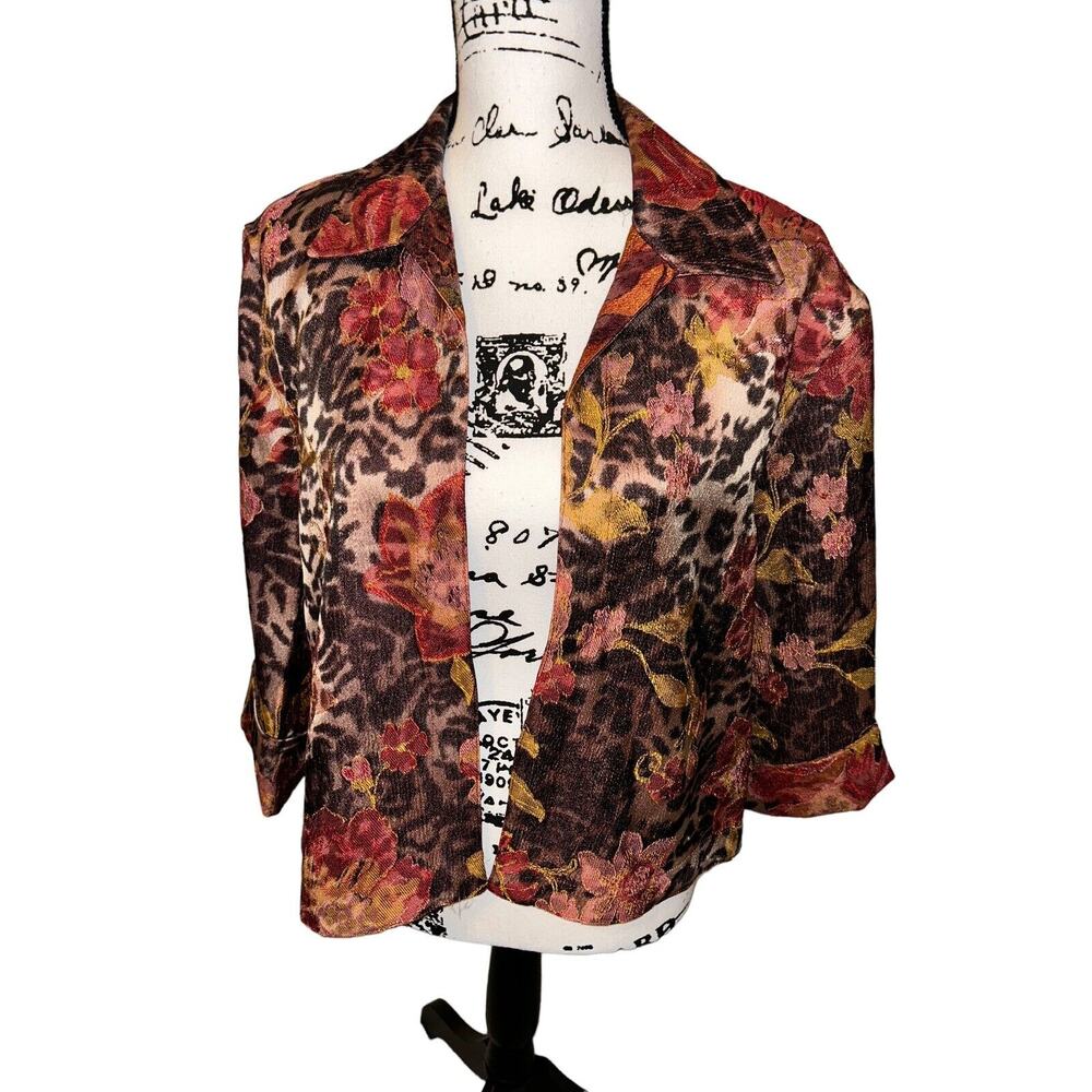 Coldwater Creek Ladies Blazer Fall Colors, Animal print Size‎ Petite Small PS